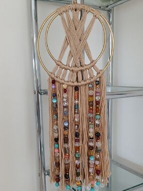 Boho Macramé Wall Hanging with Beaded Tassels